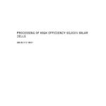 خرید و دانلود نسخه کامل کتاب PROCESSING OF HIGH EFFICIENCY SILICON SOLAR Cells