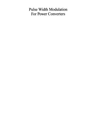 خرید و دانلود نسخه کامل کتاب Pulse Width Modulation for Power Converters: Principles and Practice
