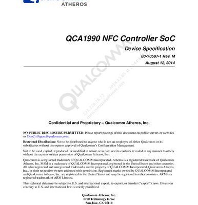 خرید و دانلود نسخه کامل کتاب QCA1990 NFC Controller SoC