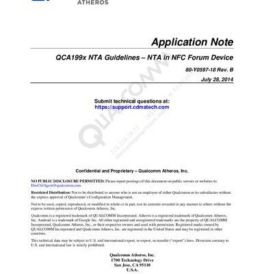خرید و دانلود نسخه کامل کتاب QCA199x NTA Guidelines – NTA in NFC Forum Device