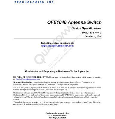 خرید و دانلود نسخه کامل کتاب QFE1040 Antenna Switch