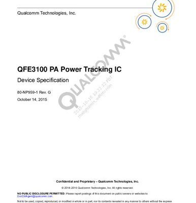 خرید و دانلود نسخه کامل کتاب QFE3100 PA Power Tracking IC Device Specification