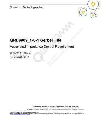 خرید و دانلود نسخه کامل کتاب QRD8909_1-6-1 Gerber File Associated Impedance Control Requirement