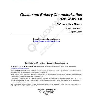 خرید و دانلود نسخه کامل کتاب Qualcomm Battery Characterization (QBCSW) 1.6