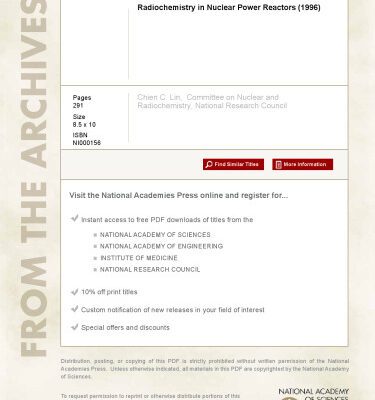 خرید و دانلود نسخه کامل کتاب Radiochemistry in Nuclear Power Reactors