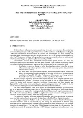 خرید و دانلود نسخه کامل کتاب Real time simulation based development and testing of modern power systems