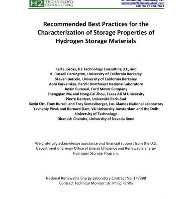 خرید و دانلود نسخه کامل کتاب Recommended Best Practices for Characterizing Engineering Properties of Hydrogen Storage Materials (Section 1-5)