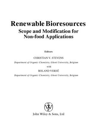 خرید و دانلود نسخه کامل کتاب Renewable Bioresources: Scope and Modification for Non-Food Applications