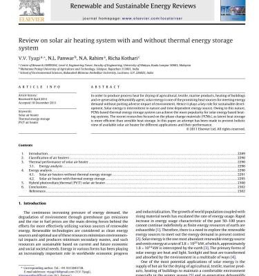 خرید و دانلود نسخه کامل کتاب Review on solar air heating system with and without thermal energy storage system (Обзор по солнечным воздухонагревателям с и без аккумуляторов тепла)
