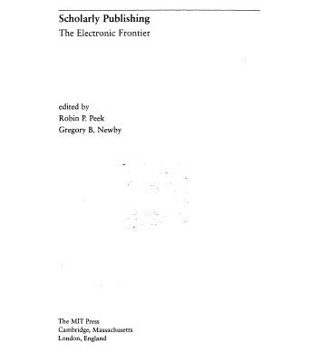 خرید و دانلود نسخه کامل کتاب Scholarly publishing: the electronic frontier