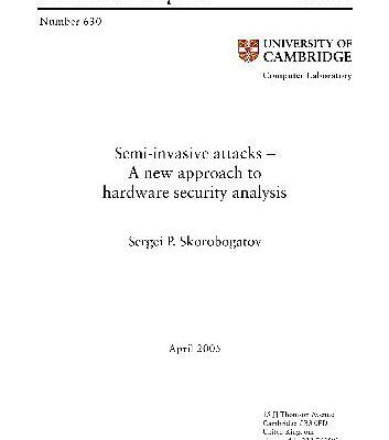 خرید و دانلود نسخه کامل کتاب Semi-invasive attacks  A new approach to hardware security analysis