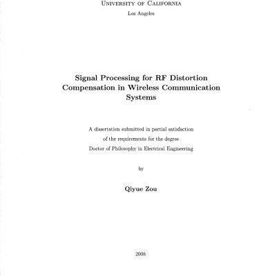 خرید و دانلود نسخه کامل کتاب Signal Processing for RF Distortion Compensation in Wireless Communication Systems