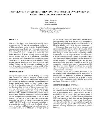خرید و دانلود نسخه کامل کتاب Simulaton of District Heating Systems for Evaluation of Real-Time Control Strategies