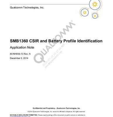 خرید و دانلود نسخه کامل کتاب SMB1360 CSIR and Battery Profile Identification. Application Note