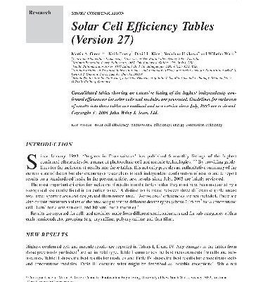 خرید و دانلود نسخه کامل کتاب Solar Cell Efficiency Tables