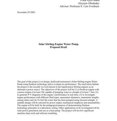 خرید و دانلود نسخه کامل کتاب Solar Stirling-Engine Water Pump Proposal Draft