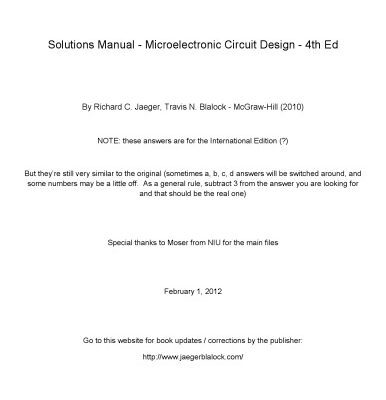 خرید و دانلود نسخه کامل کتاب Solution Manual – Microelectronic Circuit Design – 4th Edition