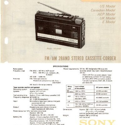 خرید و دانلود نسخه کامل کتاب Sony WA-55 Service Manual
