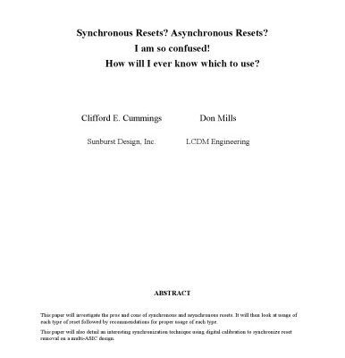 خرید و دانلود نسخه کامل کتاب Synchronous Resets? Asynchronous Resets? I am so confused! How will I ever know which to use?