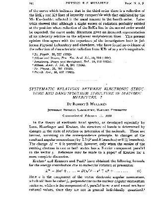خرید و دانلود نسخه کامل کتاب Systematic Relations between Electronic Structure and Band-Spectrum Structure in Diatomic Molecules I