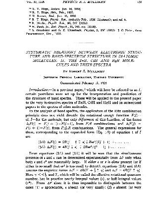 خرید و دانلود نسخه کامل کتاب Systematic Relations between Electronic Structure and Band-Spectrum Structure in Diatomic Molecules II. The ZnH, CdH and HgH Molecules and Their Spectra