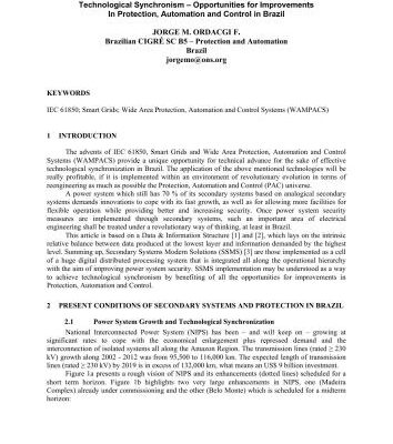 خرید و دانلود نسخه کامل کتاب Technological Synchronism – Opportunities for Improvements In Protection, Automation and Control in Brazil