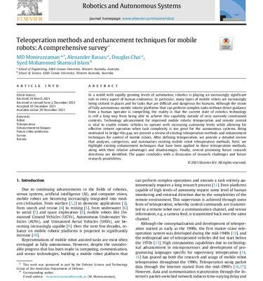 خرید و دانلود نسخه کامل کتاب Teleoperation methods and enhancement techniques for mobile robots: A comprehensive survey