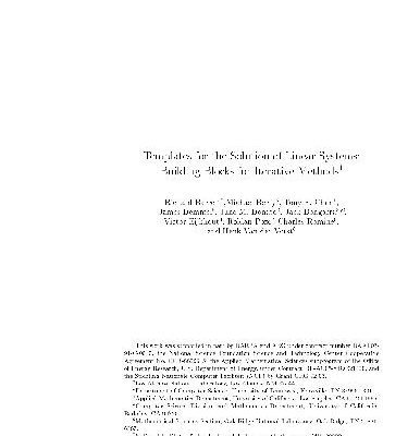 خرید و دانلود نسخه کامل کتاب Templates for the solution of linear systems.Building blocks for iterative methods
