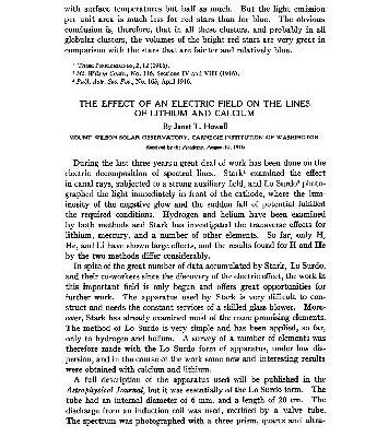 خرید و دانلود نسخه کامل کتاب The Effect of an Electric Field on the Lines of Lithium and Calcium