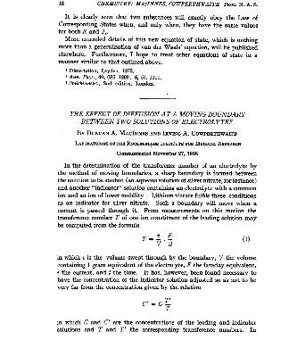 خرید و دانلود نسخه کامل کتاب The effect of diffusion at a moving boundary between two solutions of electrolytes