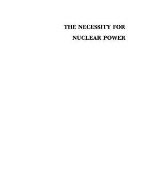 خرید و دانلود نسخه کامل کتاب The Necessity for Nuclear Power