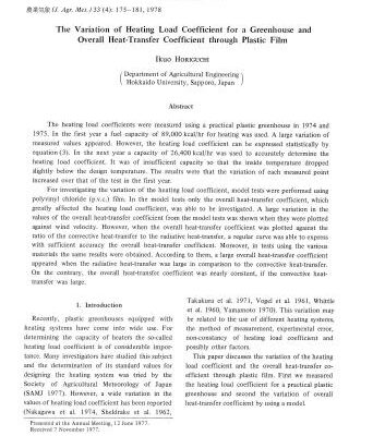 خرید و دانلود نسخه کامل کتاب The Variation of Heating Load Coefficient for a Greenhouse and Overall Heat-Transfer Coefficient through Plastic Film (Изменение коэффициента тепловой нагрузки для теплицы и суммарный коэффициент теплопередачи через пластиковую пленку)