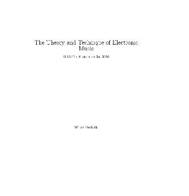 خرید و دانلود نسخه کامل کتاب Theory and Technique of Electronic Music
