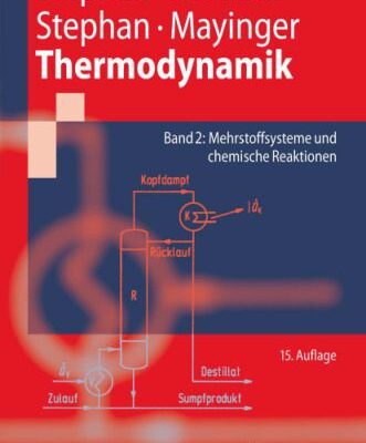 خرید و دانلود نسخه کامل کتاب Thermodynamik: Grundlagen und technische Anwendungen – Band 2: Mehrstoffsysteme und chemische Reaktionen