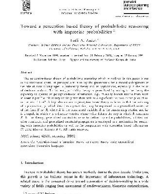 خرید و دانلود نسخه کامل کتاب Toward a perception-based theory of probabilistic reasoning with imprecise probabilities
