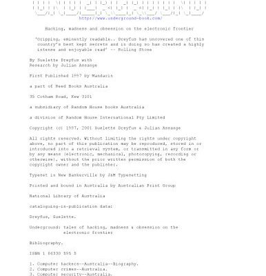 خرید و دانلود نسخه کامل کتاب Underground: Tales of Hacking, Madness, and Obsession on the Electronic Frontier