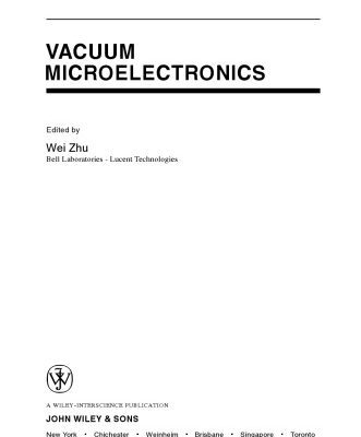 خرید و دانلود نسخه کامل کتاب Vacuum Microelectronics