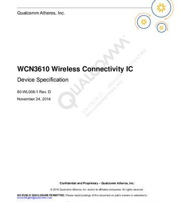 خرید و دانلود نسخه کامل کتاب WCN3610 Wireless Connectivity IC Device Specification