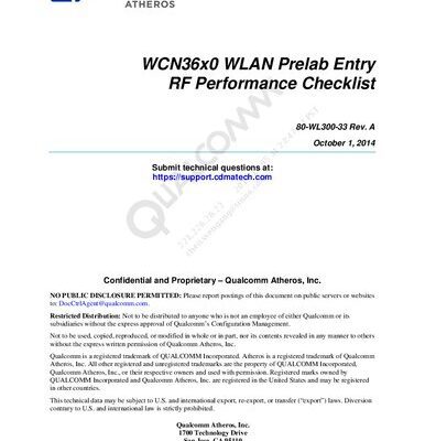 خرید و دانلود نسخه کامل کتاب WCN36x0 WLAN Prelab Entry RF Performance Checklist