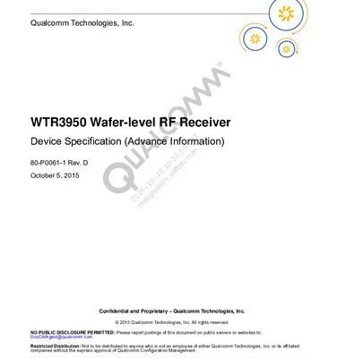 خرید و دانلود نسخه کامل کتاب WTR3950 Wafer-level RF Receiver Device Specification (Advance Information)