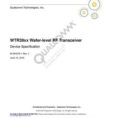 خرید و دانلود نسخه کامل کتاب WTR39xx Wafer-level RF Transceiver Device Specification