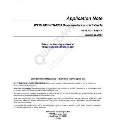 خرید و دانلود نسخه کامل کتاب WTR4905/WTR4605 S-parameters and NF Circle Application Note