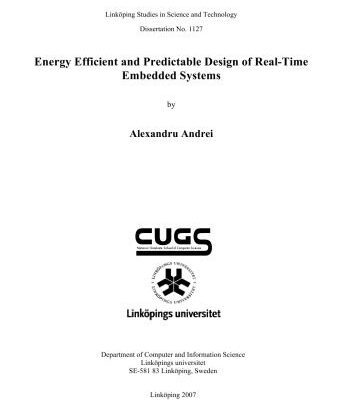 خرید و دانلود نسخه کامل کتاب Energy efficient and predictable design of real-time embedded systems