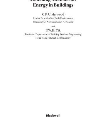 خرید و دانلود نسخه کامل کتاب Modelling Methods for Energy in Buildings