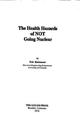 خرید و دانلود نسخه کامل کتاب The Health Hazards of NOT Going Nuclear_692d3e92411c7.jpeg خرید و دانلود نسخه کامل کتاب The Health Hazards of NOT Going Nuclear