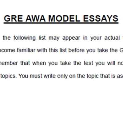 خرید و دانلود نسخه کامل مجله GRE AWA Model Essays