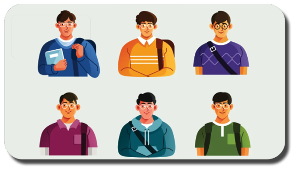 College-1-600x347 خرید و دانلود نسخه کامل مجموعه وکتور آواتار دانشجو و دانش آموز- مناسب برای پروژههای طراحی - تصویر 1