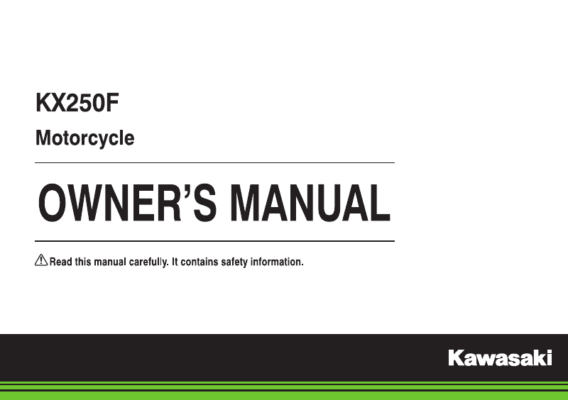manual-cover دانلود کتاب Kawasaki KX250F Owner's Manual 2017