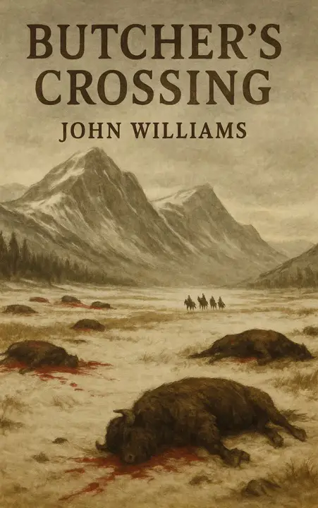 butchers-crossing-by-john-williams_69f354a3dc0db خرید و دانلود نسخه کامل کتاب صوتی انگلیسی گذرگاه قصاب، اثر جان ویلیامز Butcher's Crossing by John Williams - تصویر 1