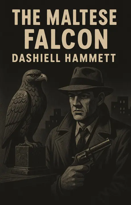 the-maltese-falcon-by-dashiell-hammett_69fb77d6151d1 خرید و دانلود نسخه کامل کتاب صوتی انگلیسی شاهین مالت، اثر دشیل همت The Maltese Falcon by Dashiell Hammett - تصویر 1